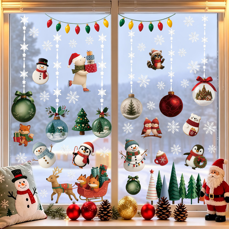 Snowflake Window Decal - Nouveaux autocollants statiques de Noël pour